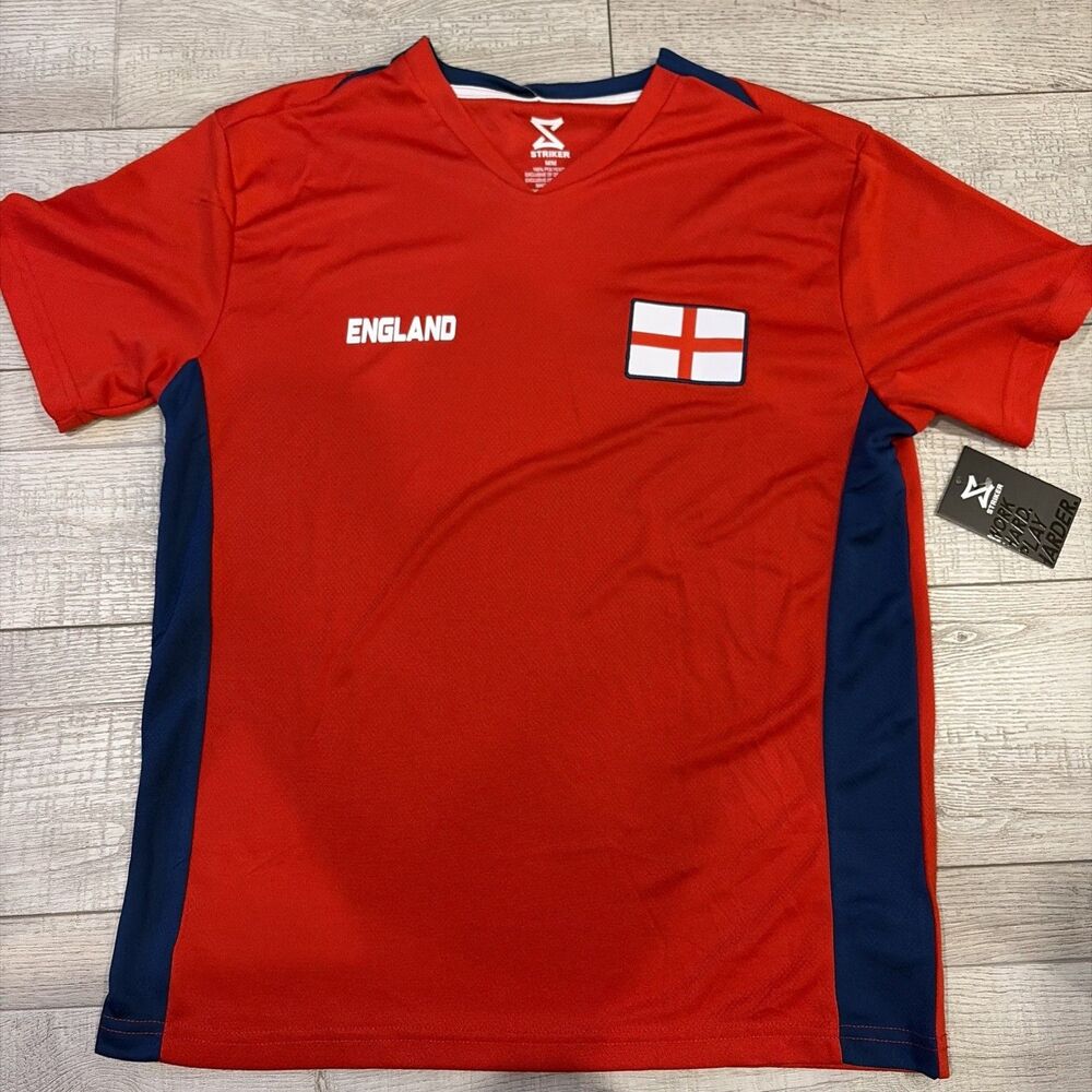 England Soccer Jersey Shirt Red Men Med Football Futbol Tee Striker Harry Kane
